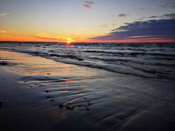 Scenic view of sea during sunset