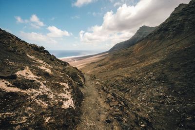 Scenic view of mountains against sky