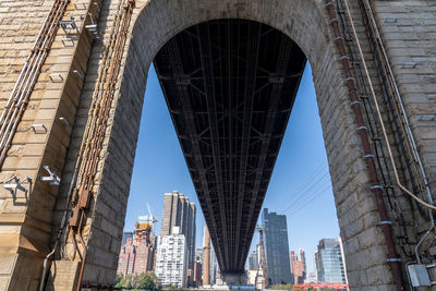 Low angle view of bridge against sky