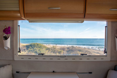 Sea view from a campervan 
