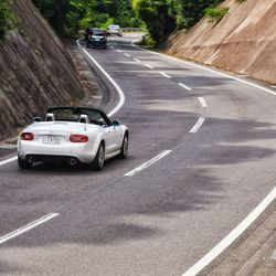 Cars on road in city