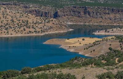 High angle view of lake