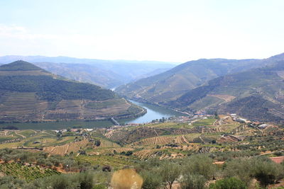 High angle view of landscape against sky