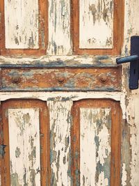 Close-up of old weathered door