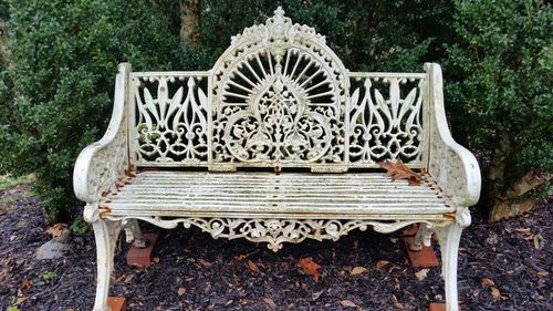 Close-up of empty bench