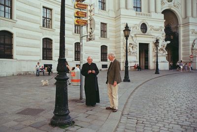 Woman standing in city