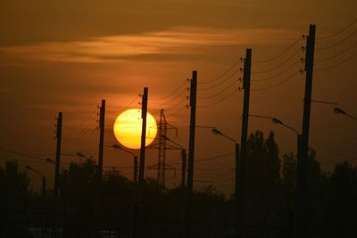 Power lines at sunset