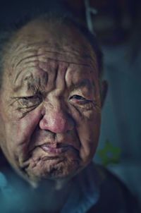 Close-up portrait of senior man