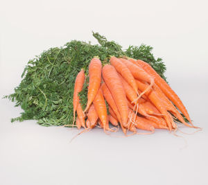 Close-up of orange against white background