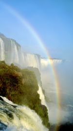 Scenic view of rainbow against sky