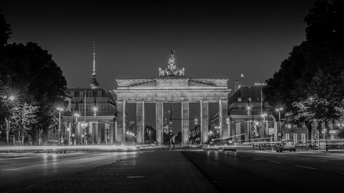 View of city at night