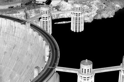 High angle view of hoover dam