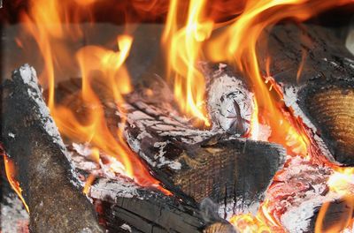 Close-up of bonfire
