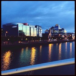 Reflection of buildings in river