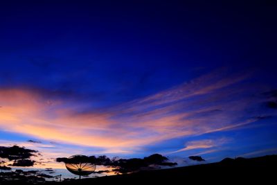 Low angle view of silhouette trees against sky at sunset