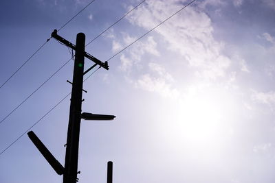 Low angle view of power lines