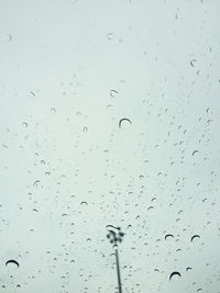 Full frame shot of raindrops on glass