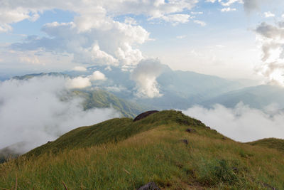 Scenic view of mountains against sky