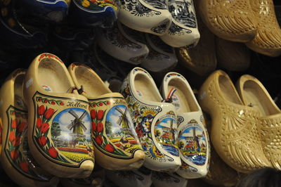 Close-up of shoes for sale