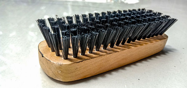 Close-up of wood on table