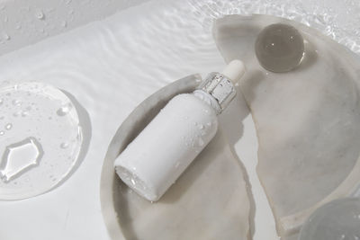 Close-up of dentures on table