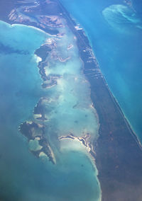 A view of the islands of the bahamas taken from the air