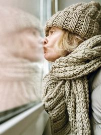 Portrait of young woman looking away