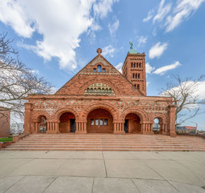 Low angle view of historic building against sky