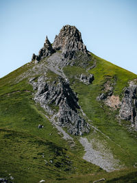 Scenic view of mountains against clear sky