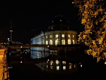 View of illuminated building at night