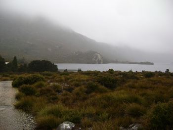 Scenic view of mountains against sky