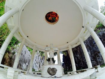 Low angle view of lanterns hanging from ceiling