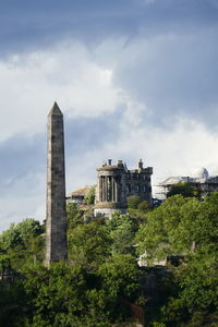 Monuments on calton hill, edinburgh