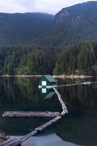 Scenic view of lake and mountains