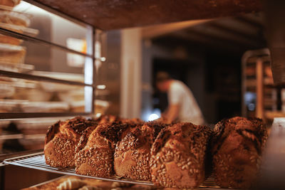 Organic bakery - details of baking bread