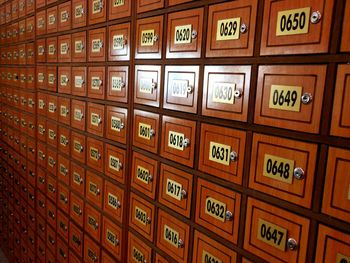 Full frame shot of closed lockers