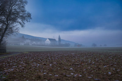 Scenic view of field against sky