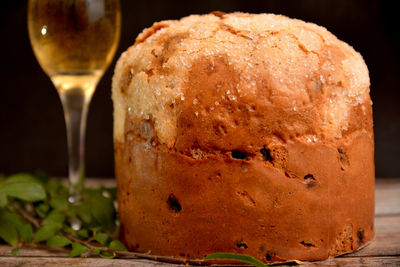 Close-up of bread on table