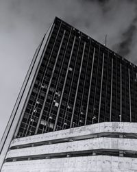 Low angle view of modern building against sky