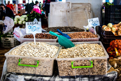 Food for sale at market