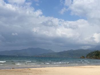 Scenic view of beach against sky