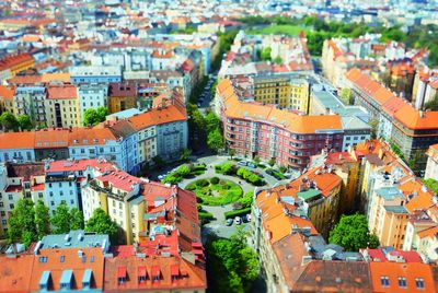 High angle shot of townscape