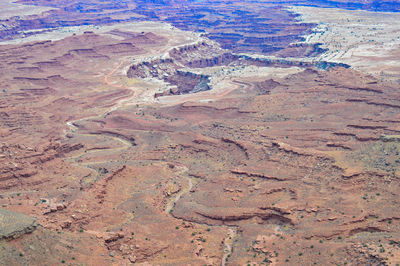 High angle view of dramatic landscape
