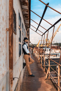 Man standing by building