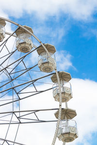 Low angle view of electricity pylon against sky