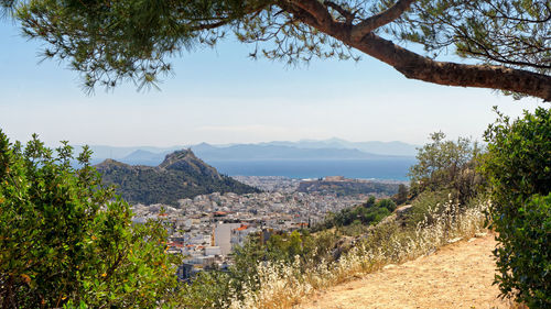A view of parthenon, acropolis and lycabettus on an afternoon in may