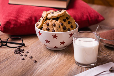 Close-up of cookies on table