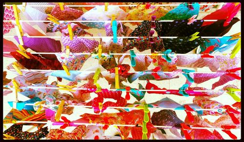 Full frame of colorful objects for sale