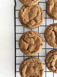 High angle view of cookies