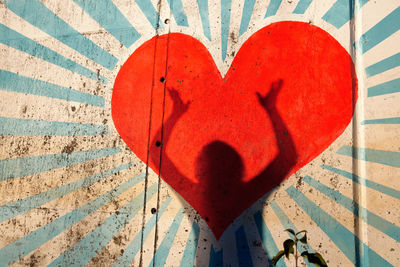 Close-up of heart shape on wall